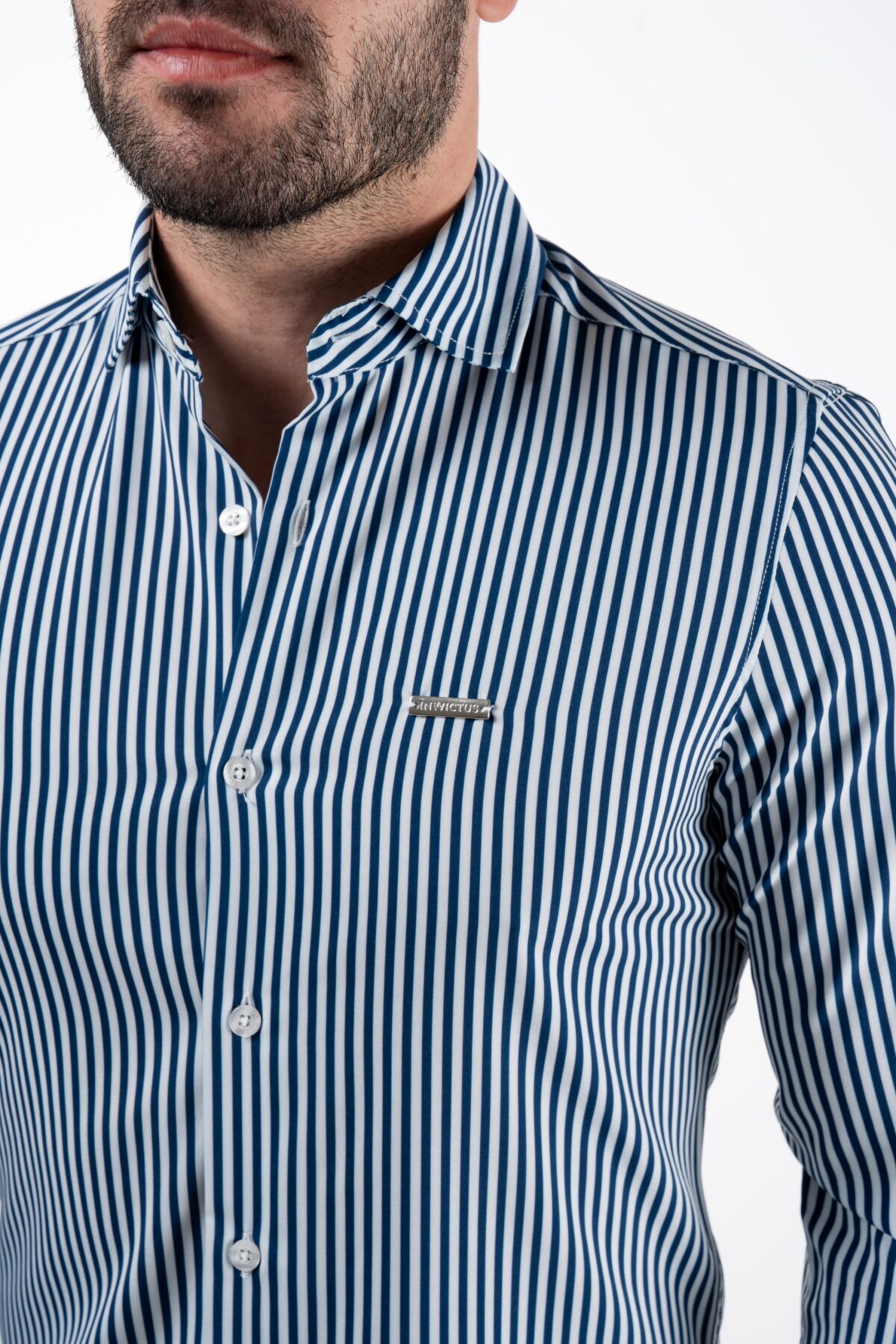 Camisa risca Intermédia - Azul Marinho - Image 2