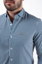 Camisa risca Intermédia - Azul Marinho - Image 2