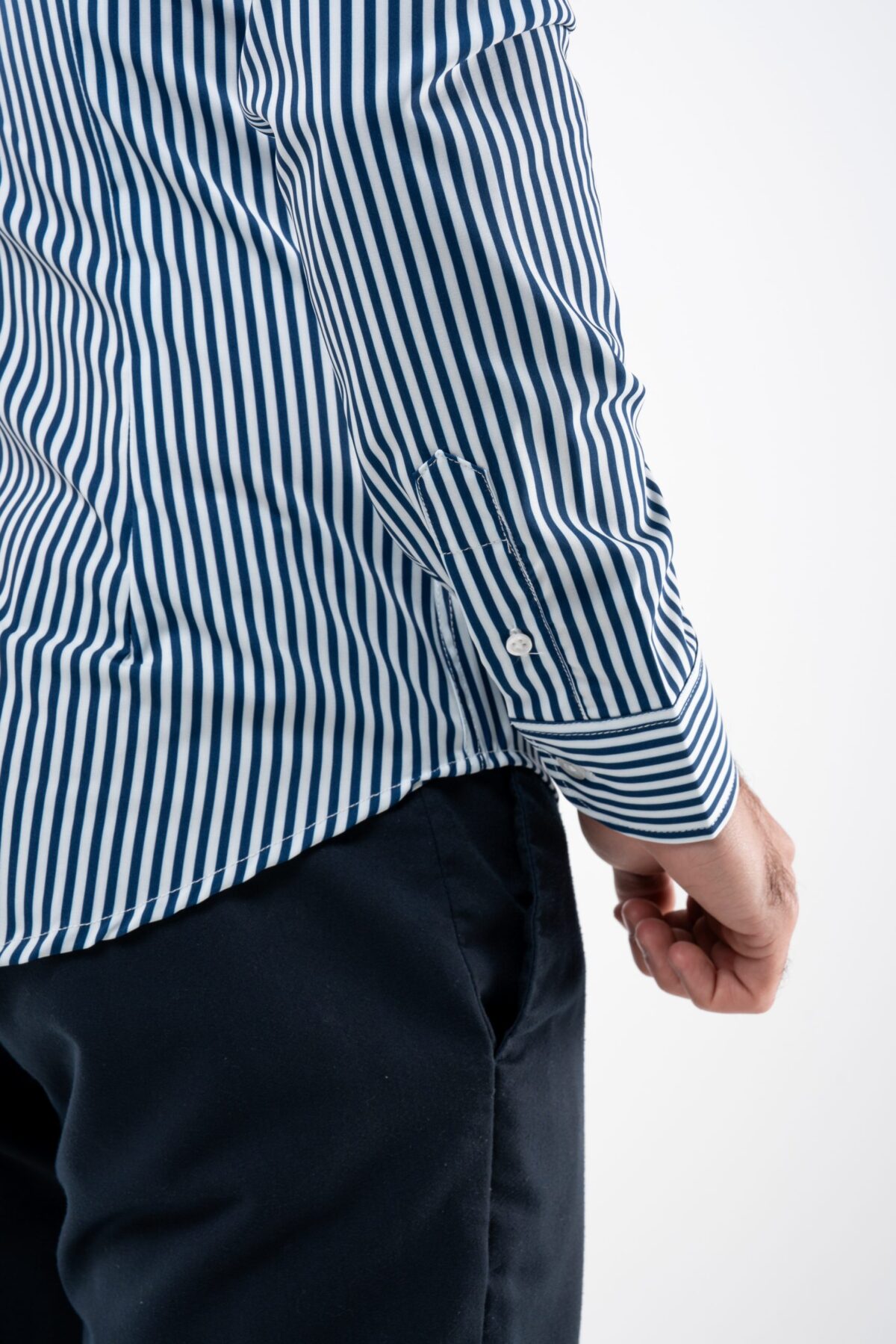 Camisa risca Intermédia - Azul Marinho - Image 4
