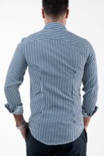 Camisa risca Intermédia - Azul Marinho - Image 3