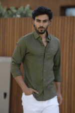Camisa de linho verde