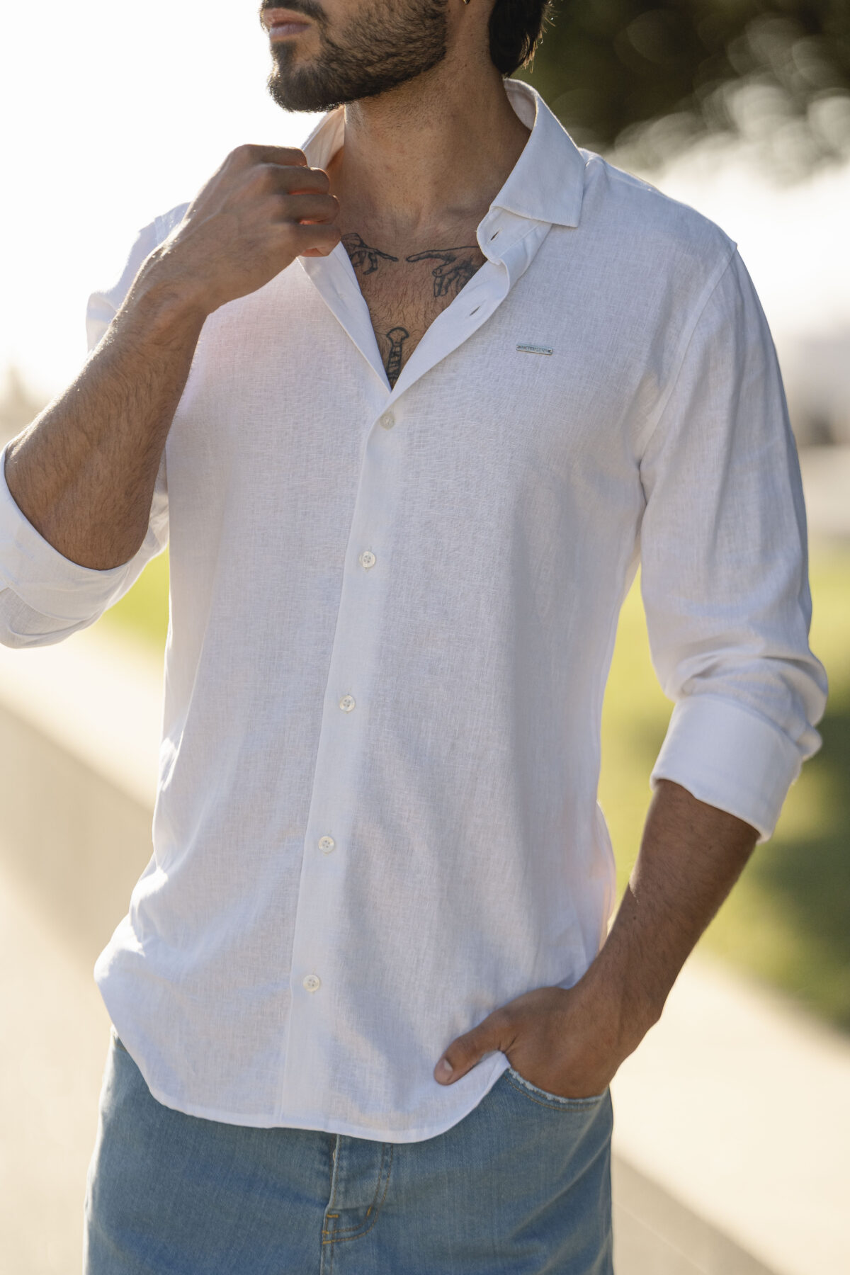 Camisa de linho branca - Image 3